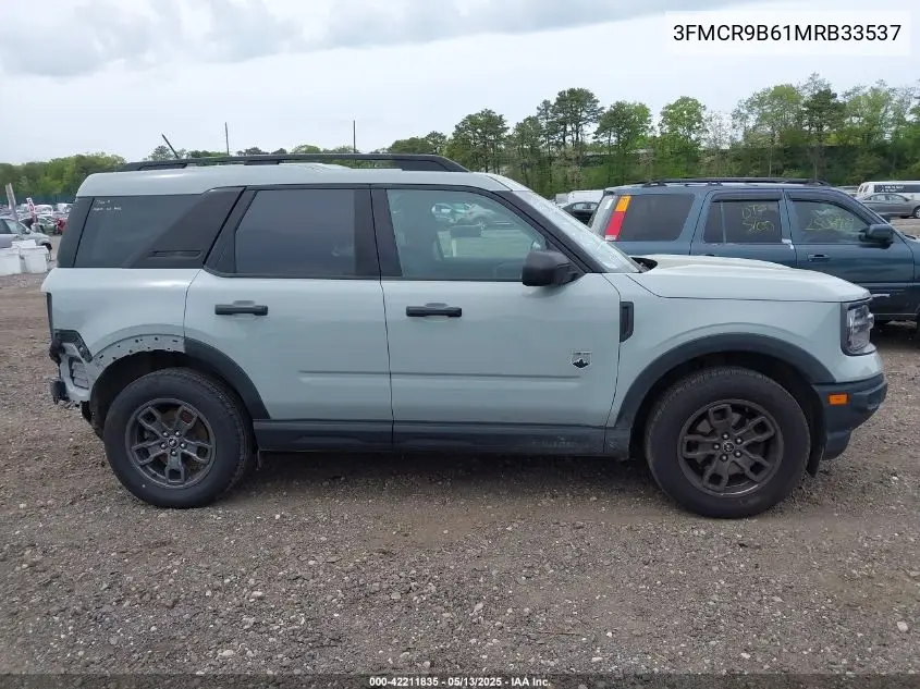 2021 Ford Bronco Sport Big Bend VIN: 3FMCR9B61MRB33537 Lot: 42211835