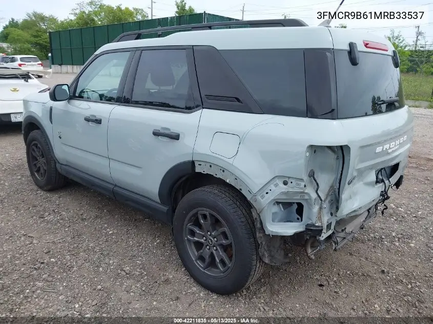2021 Ford Bronco Sport Big Bend VIN: 3FMCR9B61MRB33537 Lot: 42211835