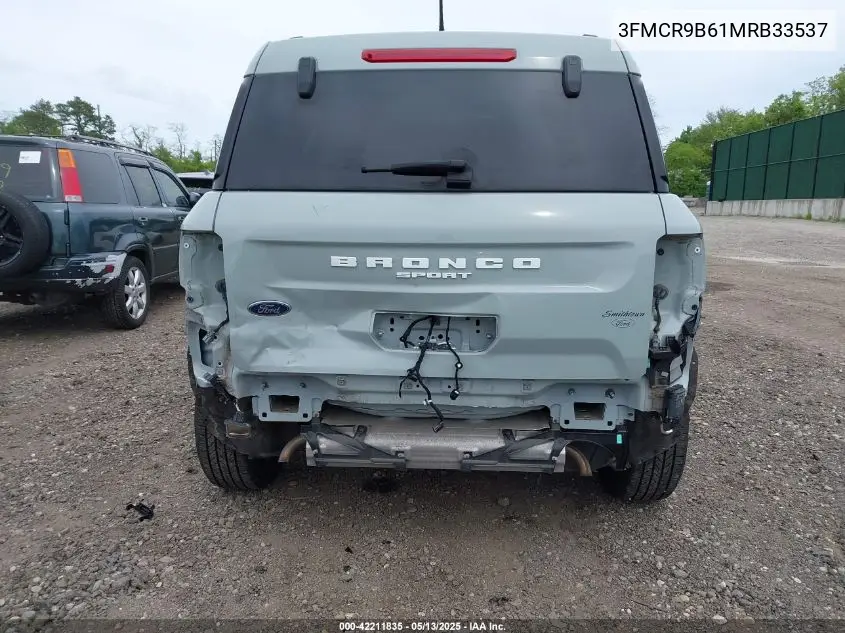2021 Ford Bronco Sport Big Bend VIN: 3FMCR9B61MRB33537 Lot: 42211835
