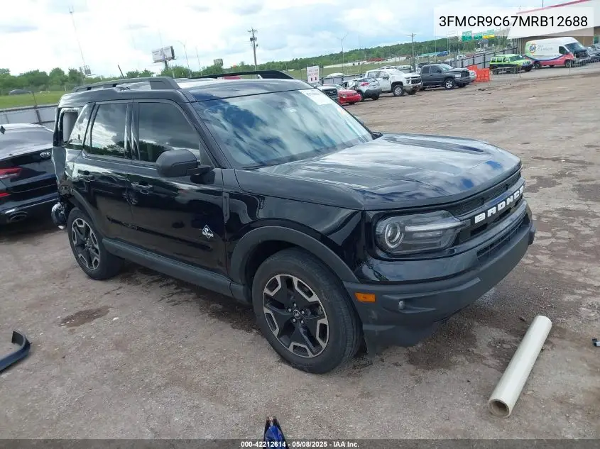 2021 Ford Bronco Sport Outer Banks VIN: 3FMCR9C67MRB12688 Lot: 42212614