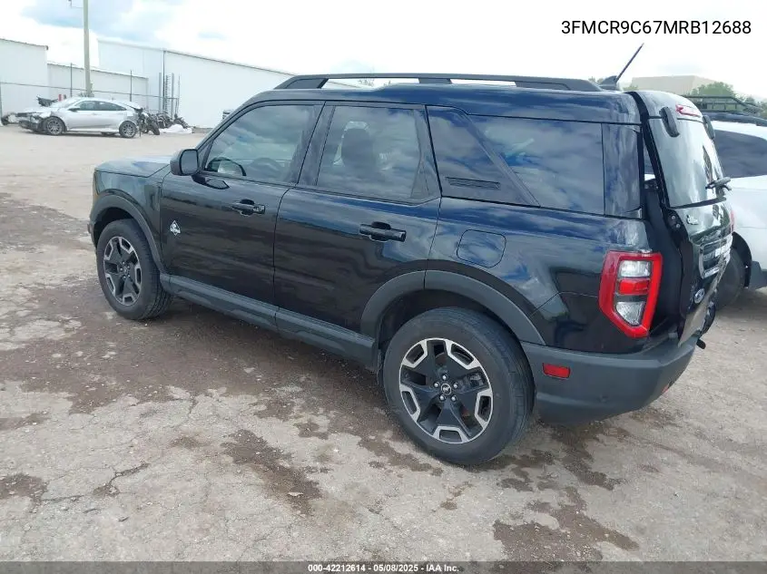2021 Ford Bronco Sport Outer Banks VIN: 3FMCR9C67MRB12688 Lot: 42212614