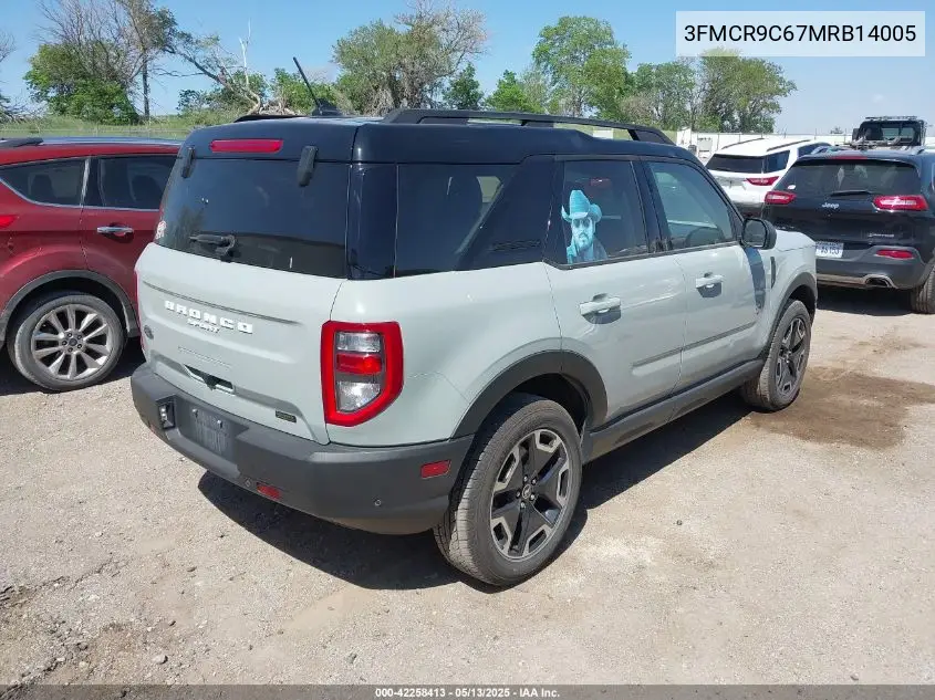 2021 Ford Bronco Sport Outer Banks VIN: 3FMCR9C67MRB14005 Lot: 42258413