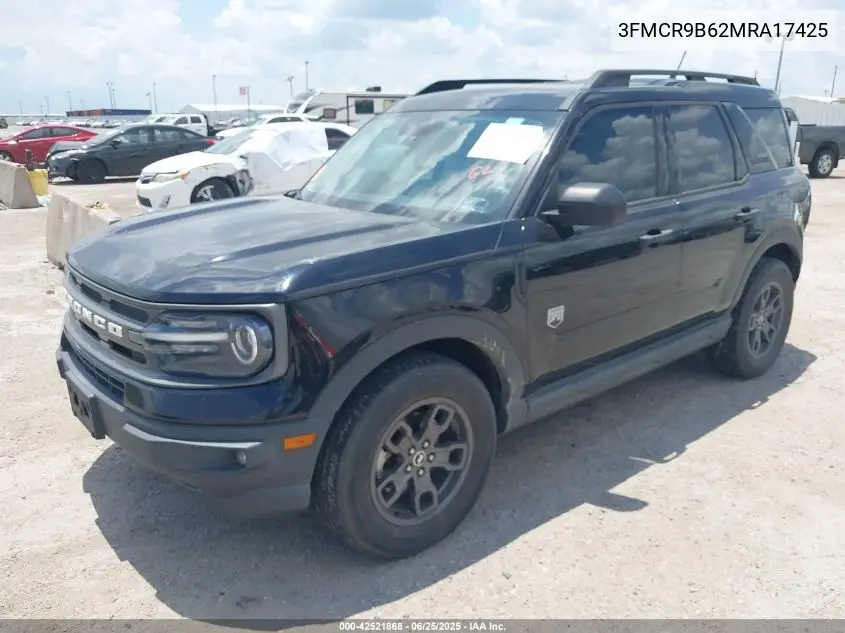 2021 Ford Bronco Sport Big Bend VIN: 3FMCR9B62MRA17425 Lot: 42521868