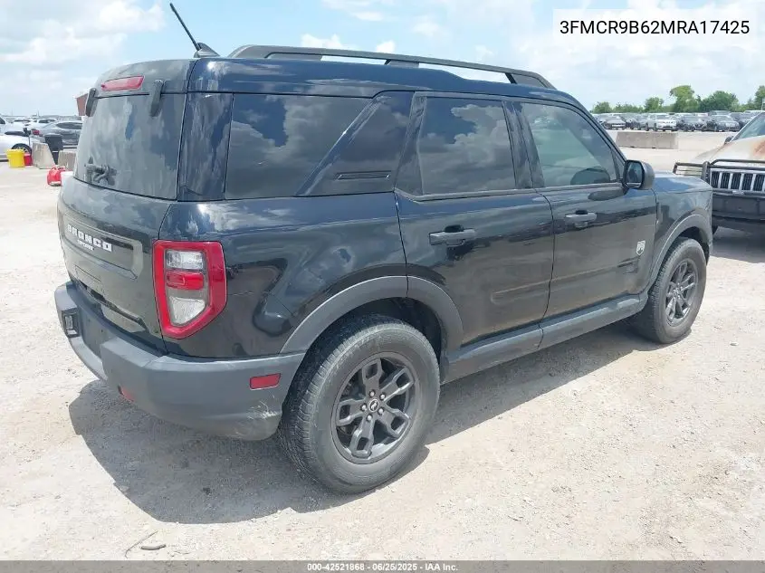 2021 Ford Bronco Sport Big Bend VIN: 3FMCR9B62MRA17425 Lot: 42521868