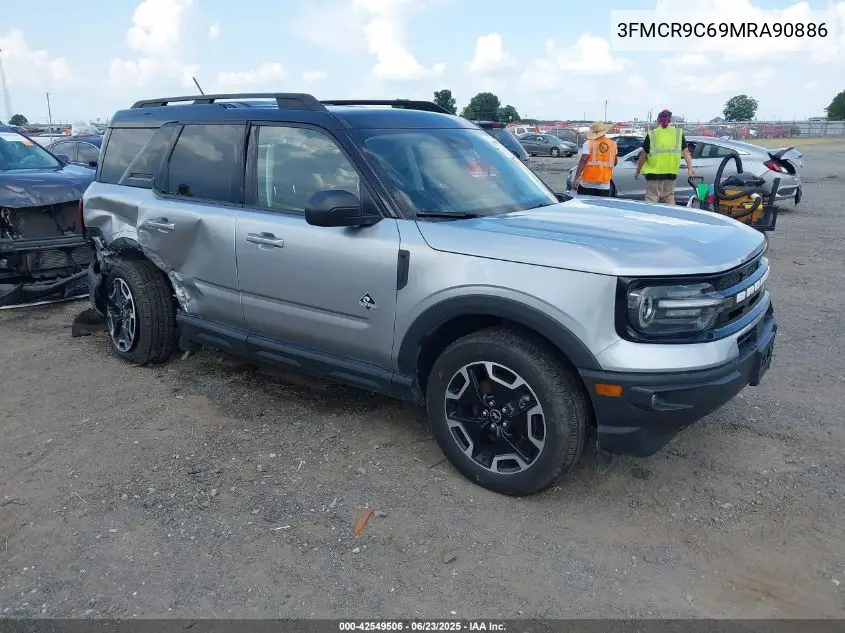 2021 Ford Bronco Sport Outer Banks VIN: 3FMCR9C69MRA90886 Lot: 42549506