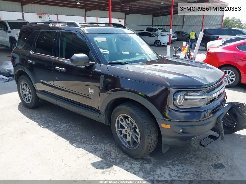 2021 Ford Bronco Sport Big Bend VIN: 3FMCR9B61MRB20383 Lot: 42561547