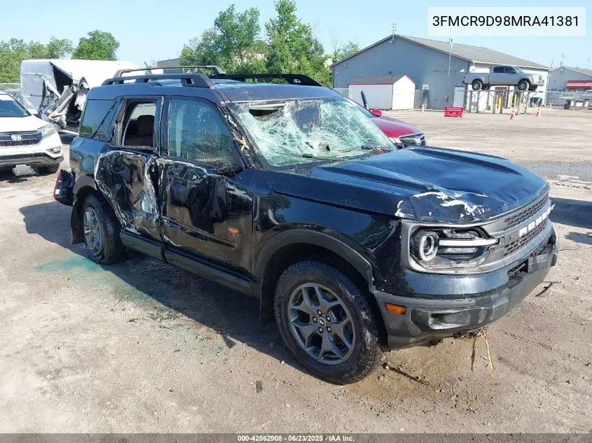 2021 Ford Bronco Sport Badlands VIN: 3FMCR9D98MRA41381 Lot: 42562908