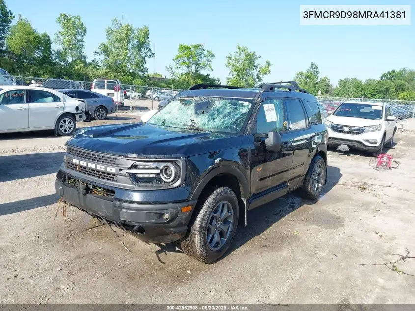 2021 Ford Bronco Sport Badlands VIN: 3FMCR9D98MRA41381 Lot: 42562908