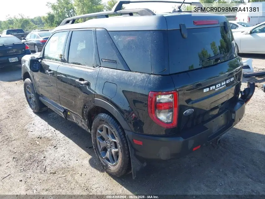 2021 Ford Bronco Sport Badlands VIN: 3FMCR9D98MRA41381 Lot: 42562908