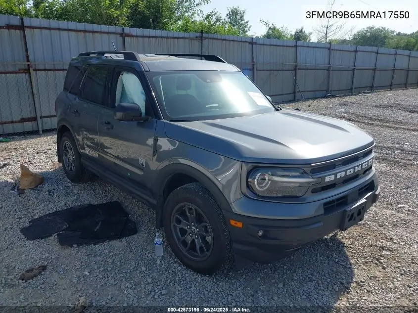 2021 Ford Bronco Sport Big Bend VIN: 3FMCR9B65MRA17550 Lot: 42573196