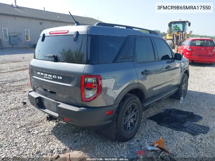 2021 Ford Bronco Sport Big Bend VIN: 3FMCR9B65MRA17550 Lot: 42573196