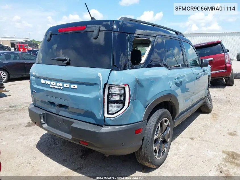 2021 Ford Bronco Sport Outer Banks VIN: 3FMCR9C66MRA01114 Lot: 42584174