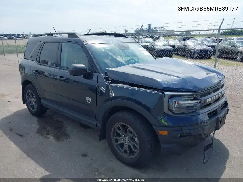 2021 Ford Bronco Sport Big Bend VIN: 3FMCR9B65MRB39177 Lot: 42585990