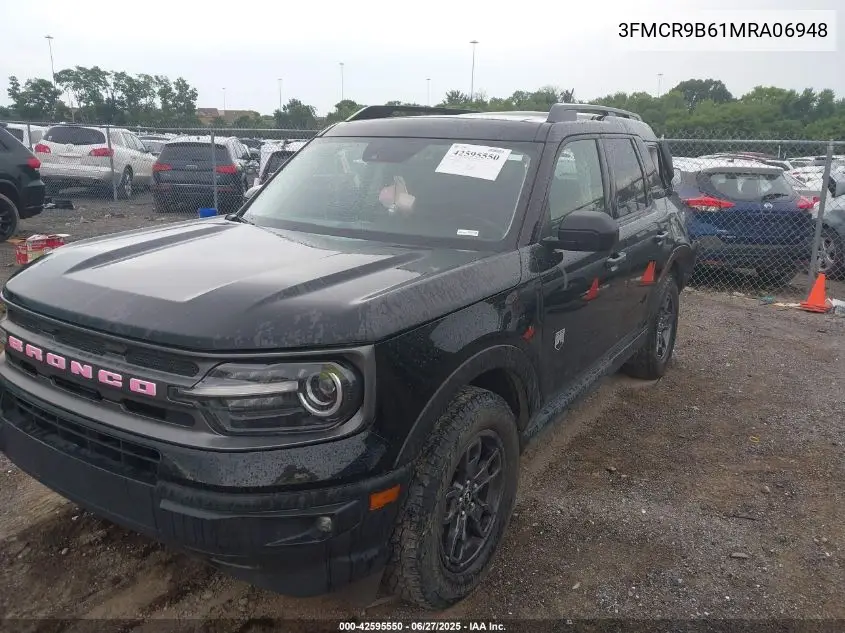 2021 Ford Bronco Sport Big Bend VIN: 3FMCR9B61MRA06948 Lot: 42595550