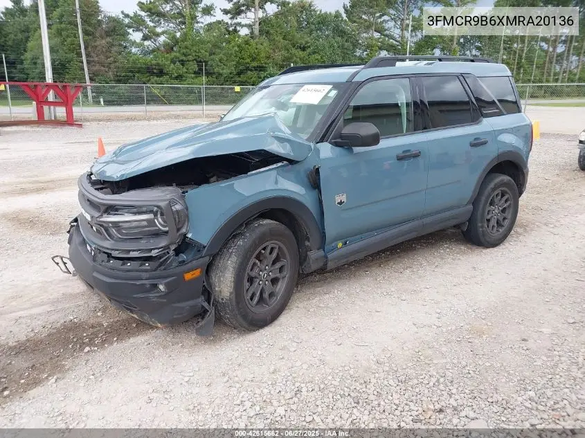 2021 Ford Bronco Sport Big Bend VIN: 3FMCR9B6XMRA20136 Lot: 42615662