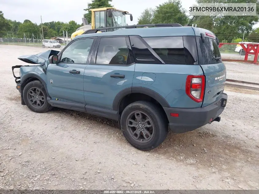 2021 Ford Bronco Sport Big Bend VIN: 3FMCR9B6XMRA20136 Lot: 42615662