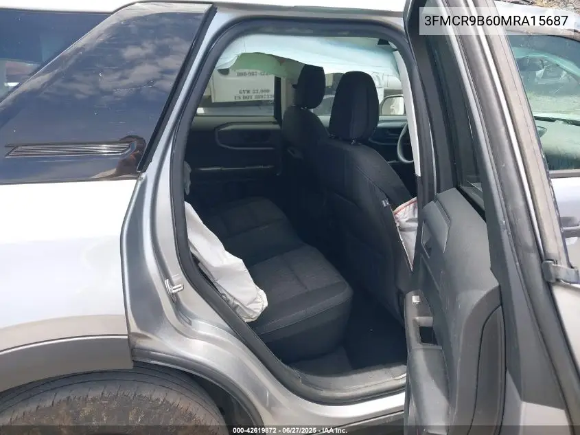 2021 Ford Bronco Sport Big Bend VIN: 3FMCR9B60MRA15687 Lot: 42619872