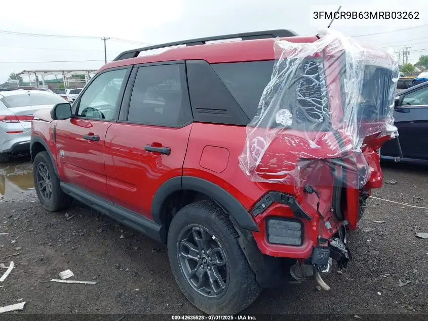 2021 Ford Bronco Sport Big Bend VIN: 3FMCR9B63MRB03262 Lot: 42635528