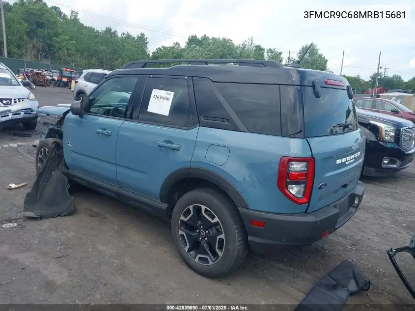 2021 Ford Bronco Sport Outer Banks VIN: 3FMCR9C68MRB15681 Lot: 42639690