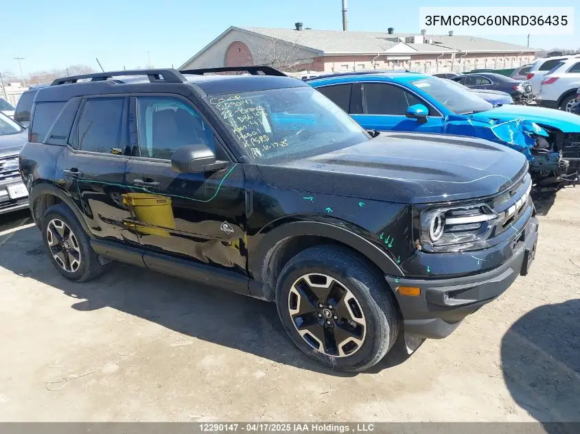 2022 Ford Bronco Sport Outer Banks VIN: 3FMCR9C60NRD36435 Lot: 12290147