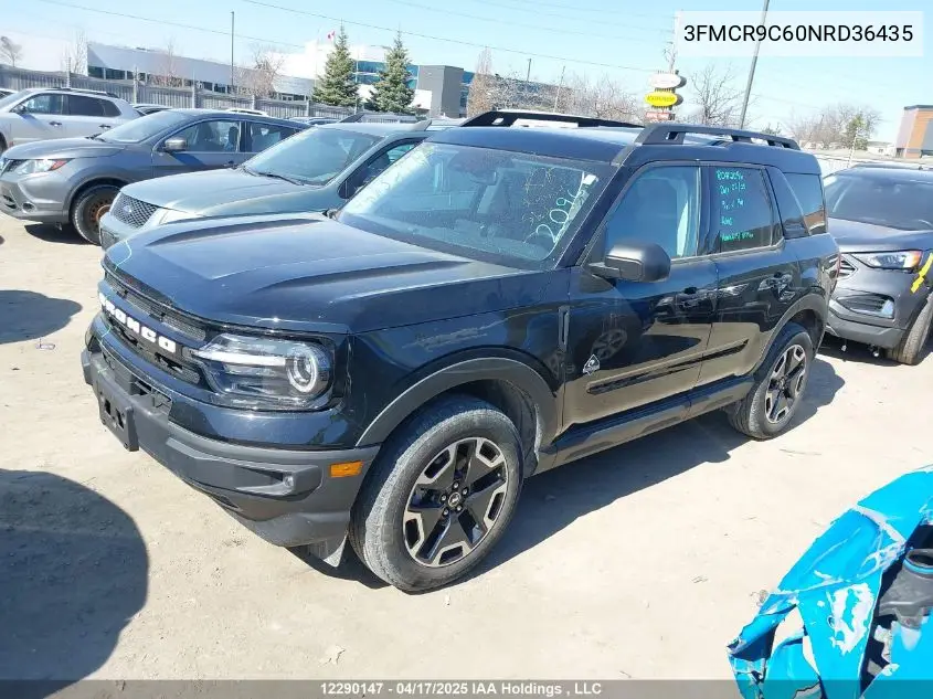 2022 Ford Bronco Sport Outer Banks VIN: 3FMCR9C60NRD36435 Lot: 12290147