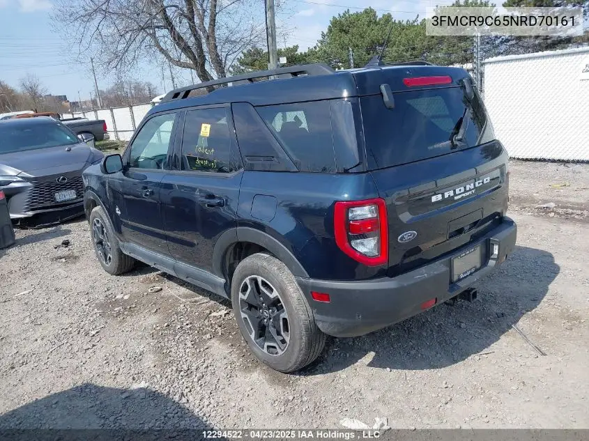 2022 Ford Bronco Sport Outer Banks VIN: 3FMCR9C65NRD70161 Lot: 12294522