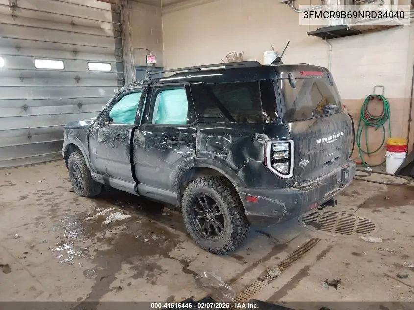 2022 Ford Bronco Sport Big Bend VIN: 3FMCR9B69NRD34040 Lot: 41516446