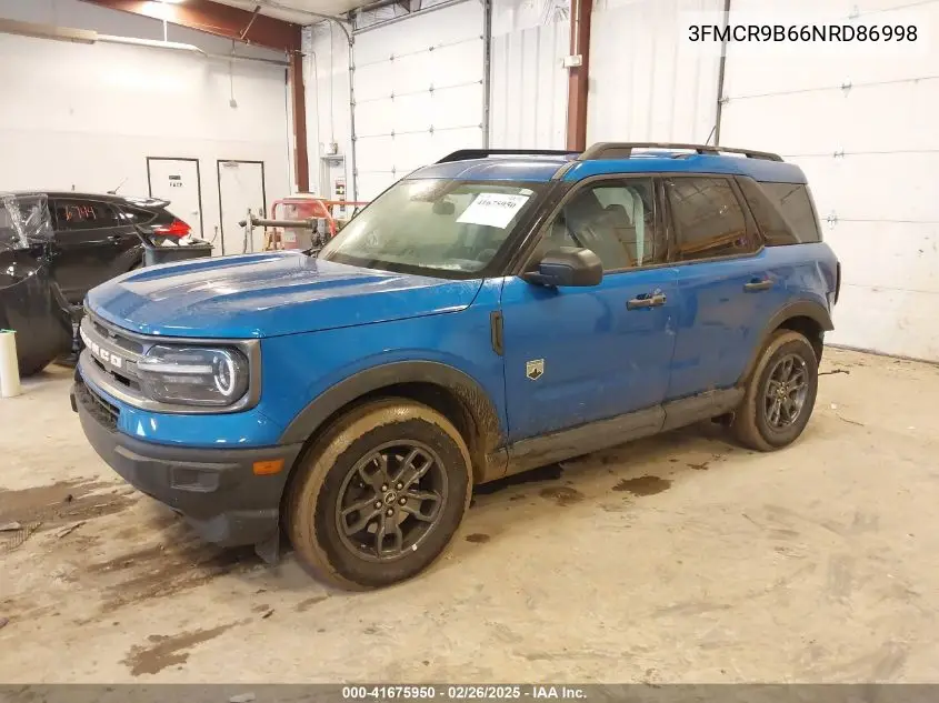 2022 Ford Bronco Sport Big Bend VIN: 3FMCR9B66NRD86998 Lot: 41675950