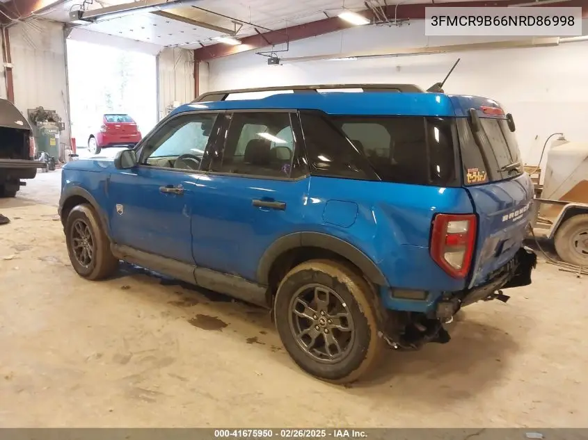 2022 Ford Bronco Sport Big Bend VIN: 3FMCR9B66NRD86998 Lot: 41675950