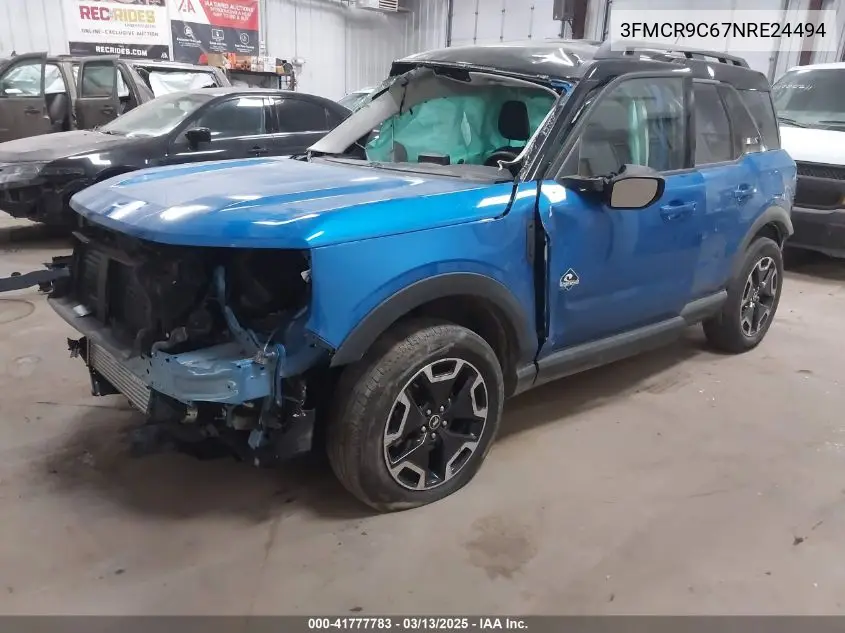 2022 Ford Bronco Sport Outer Banks VIN: 3FMCR9C67NRE24494 Lot: 41777783
