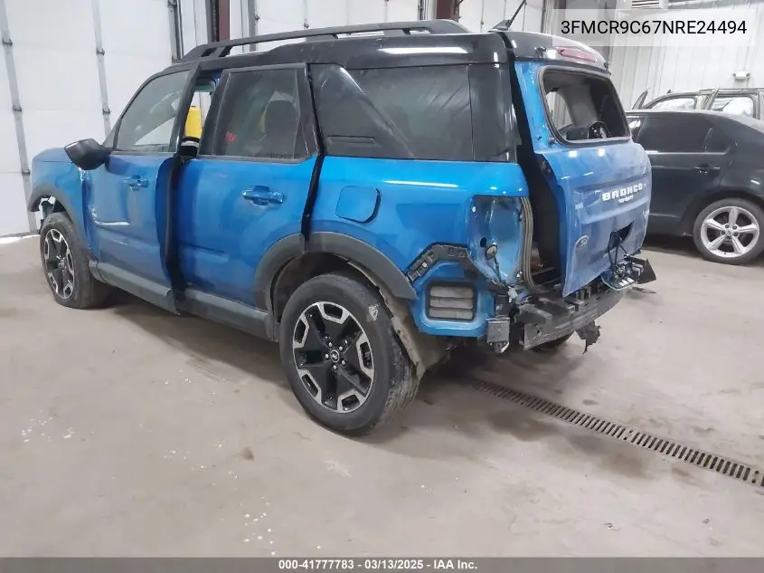 2022 Ford Bronco Sport Outer Banks VIN: 3FMCR9C67NRE24494 Lot: 41777783