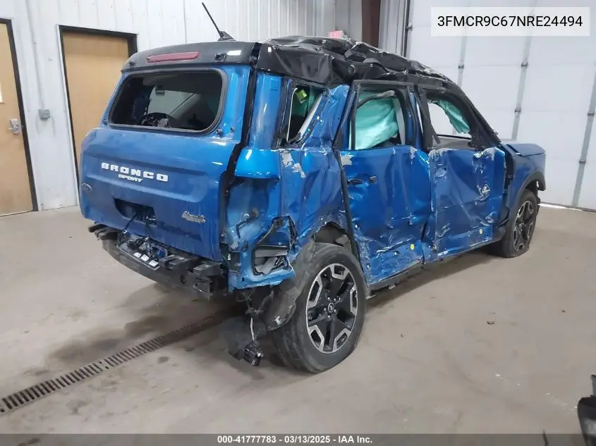 2022 Ford Bronco Sport Outer Banks VIN: 3FMCR9C67NRE24494 Lot: 41777783