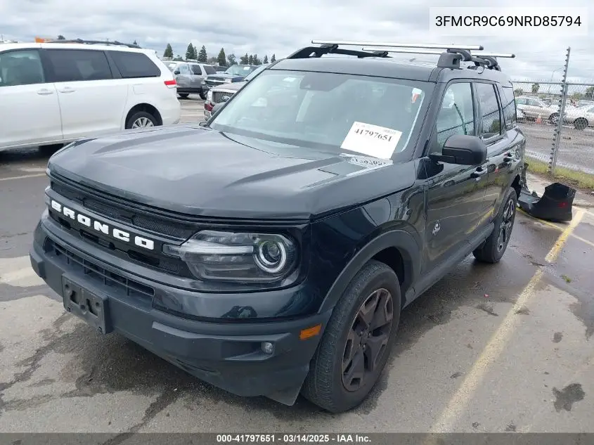 2022 Ford Bronco Sport Outer Banks VIN: 3FMCR9C69NRD85794 Lot: 41797651