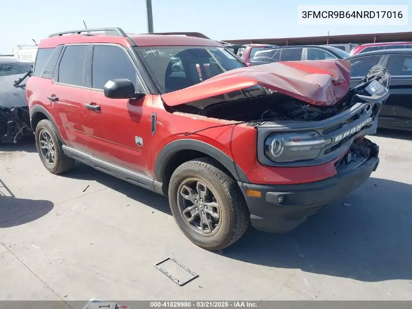 2022 Ford Bronco Sport Big Bend VIN: 3FMCR9B64NRD17016 Lot: 41829980
