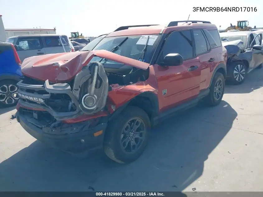 2022 Ford Bronco Sport Big Bend VIN: 3FMCR9B64NRD17016 Lot: 41829980