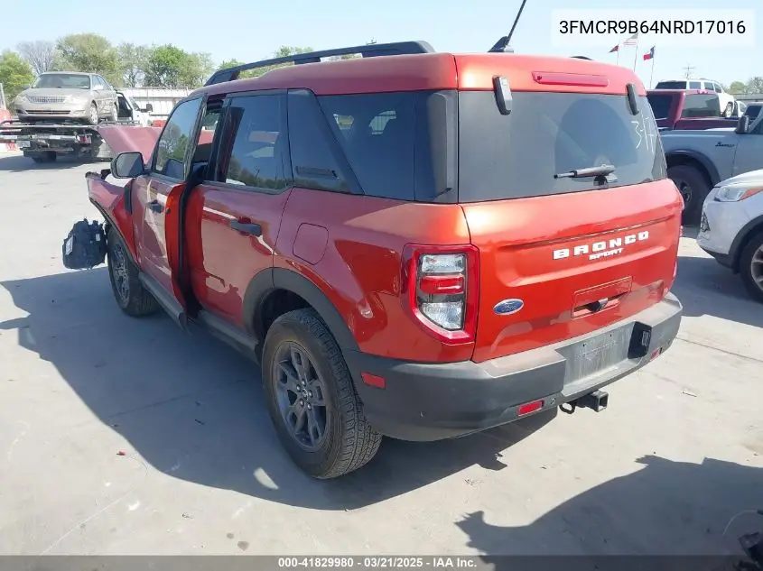 2022 Ford Bronco Sport Big Bend VIN: 3FMCR9B64NRD17016 Lot: 41829980