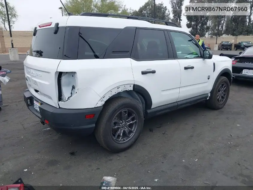 2022 Ford Bronco Sport Big Bend VIN: 3FMCR9B67NRD67960 Lot: 41989504