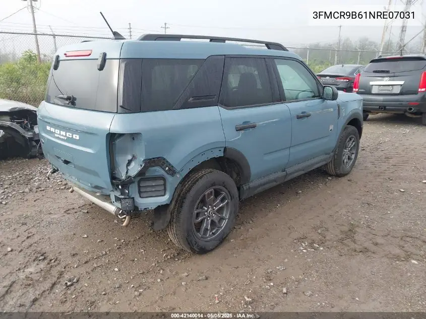 2022 Ford Bronco Sport Big Bend VIN: 3FMCR9B61NRE07031 Lot: 42140014