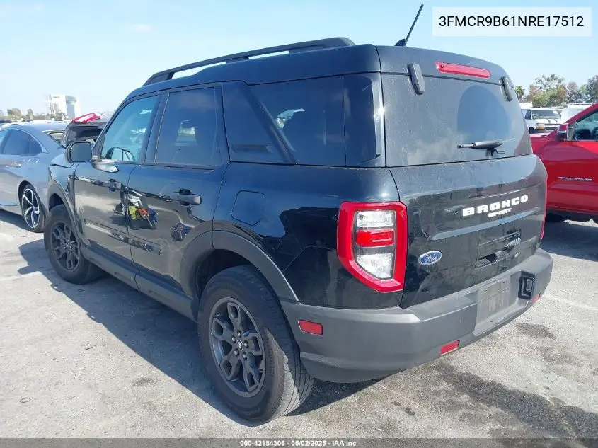 2022 Ford Bronco Sport Big Bend VIN: 3FMCR9B61NRE17512 Lot: 42184306