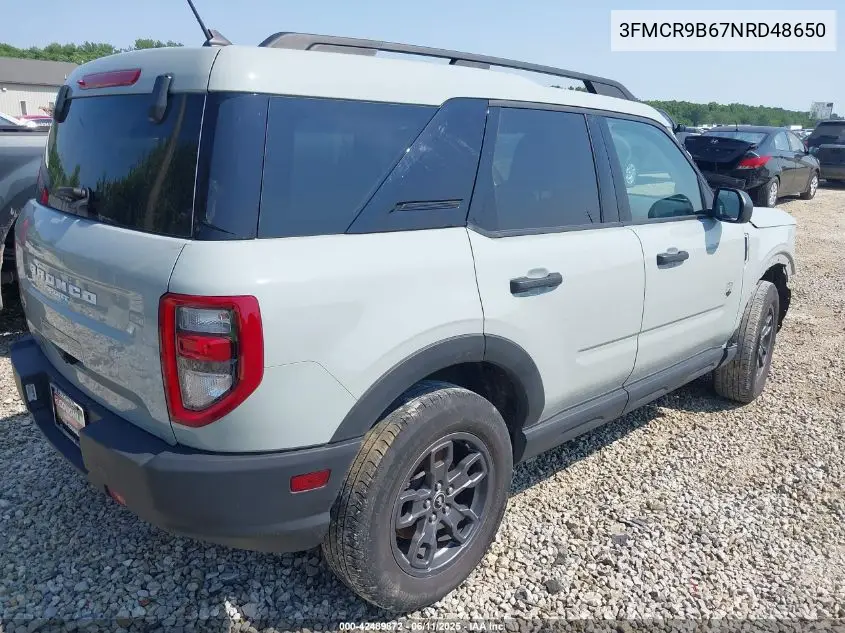 2022 Ford Bronco Sport Big Bend VIN: 3FMCR9B67NRD48650 Lot: 42489872