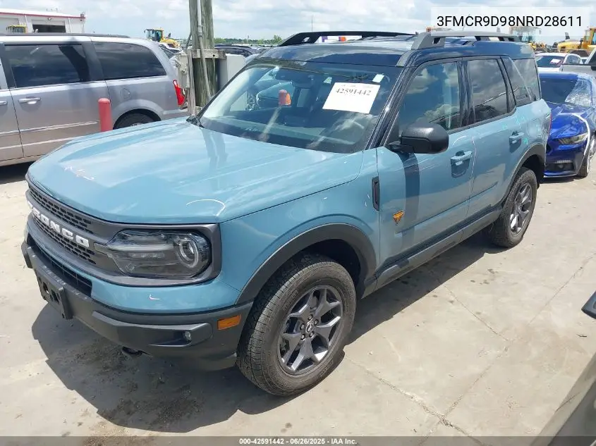 2022 Ford Bronco Sport Badlands VIN: 3FMCR9D98NRD28611 Lot: 42591442