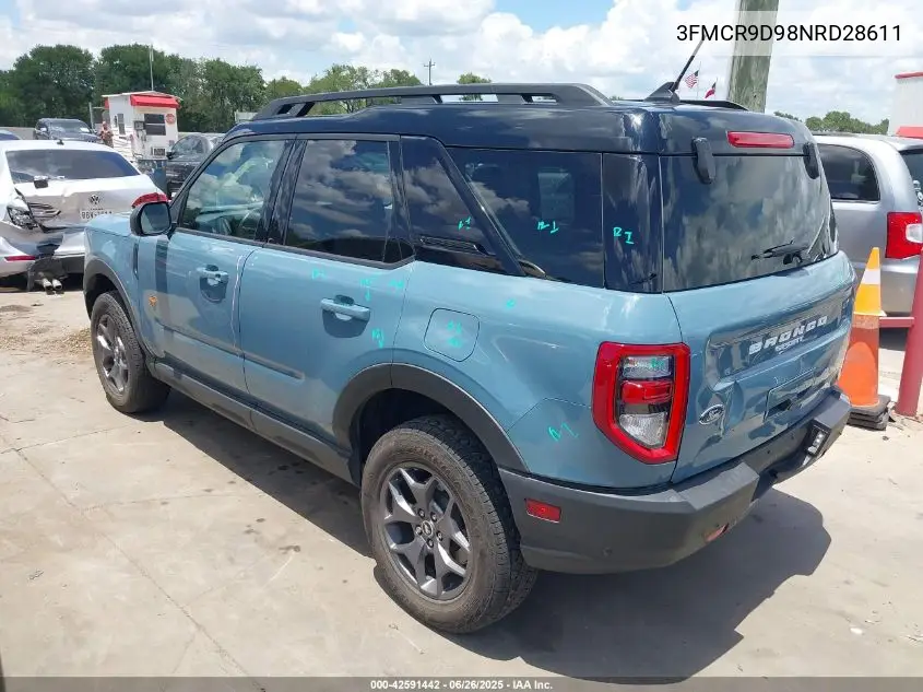 2022 Ford Bronco Sport Badlands VIN: 3FMCR9D98NRD28611 Lot: 42591442