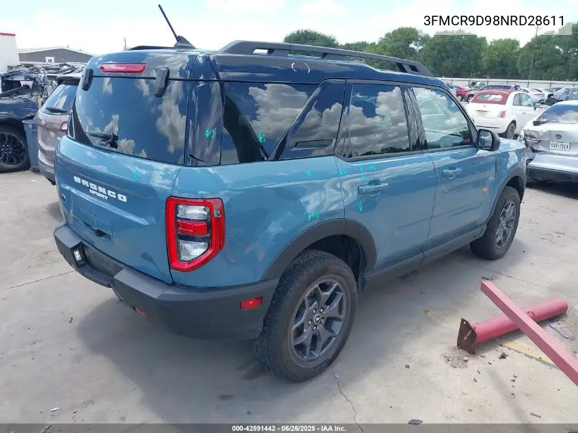 2022 Ford Bronco Sport Badlands VIN: 3FMCR9D98NRD28611 Lot: 42591442