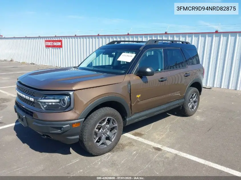 2022 Ford Bronco Sport Badlands VIN: 3FMCR9D94NRD82875 Lot: 42628608