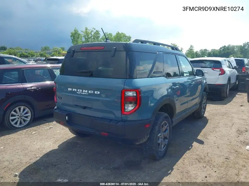 2022 Ford Bronco Sport Badlands VIN: 3FMCR9D9XNRE10274 Lot: 42636114