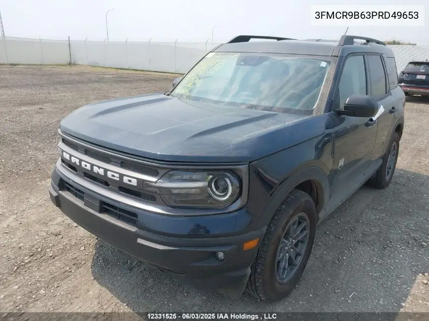 2023 Ford Bronco Sport Big Bend VIN: 3FMCR9B63PRD49653 Lot: 12331525