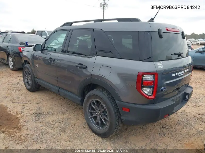 2023 Ford Bronco Sport Big Bend VIN: 3FMCR9B63PRD84242 Lot: 41822445