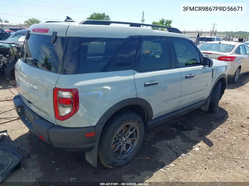2023 Ford Bronco Sport Big Bend VIN: 3FMCR9B67PRD56671 Lot: 42131891