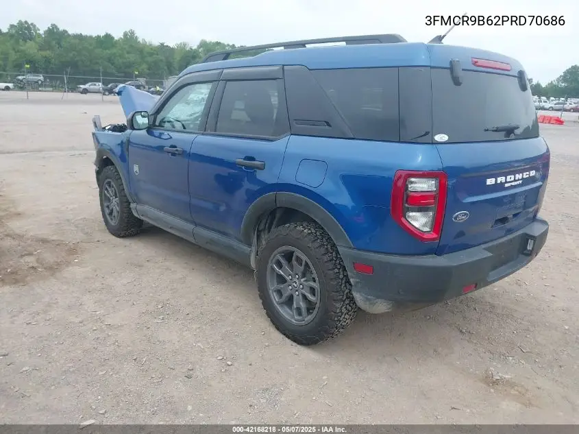 2023 Ford Bronco Sport Big Bend VIN: 3FMCR9B62PRD70686 Lot: 42168218
