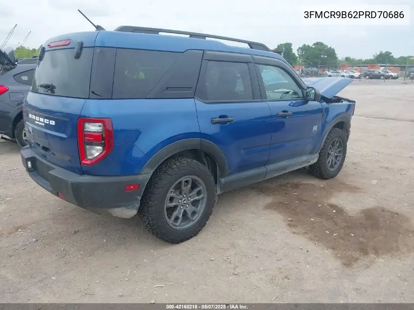 2023 Ford Bronco Sport Big Bend VIN: 3FMCR9B62PRD70686 Lot: 42168218
